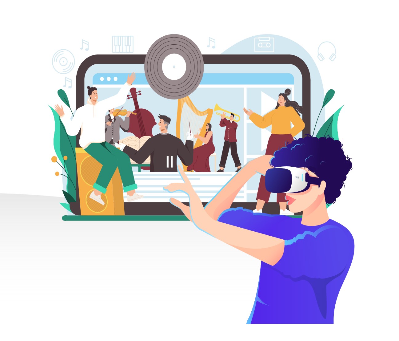 Imagen de una mujer con VR